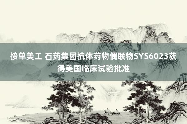 接单美工 石药集团抗体药物偶联物SYS6023获得美国临床试验批准